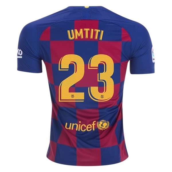 Camiseta Barcelona NO.23 Umtiti Replica Primera Ropa 2019/20 Azul Rojo